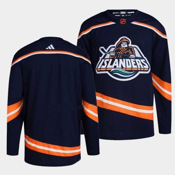 Men%27s New York Islanders Blank 2022 Navy Reverse Retro 2.0 Stitched Jersey->vegas golden knights->NHL Jersey